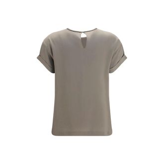 Brunello Cucinelli Womens Beige Elastane Blouse