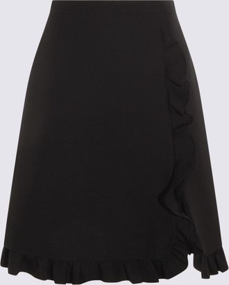 Valentino Black Wool Skirt