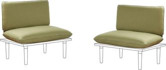 Beliani Conjunto de fundas de coj&iacute;n de exterior Verde oliva