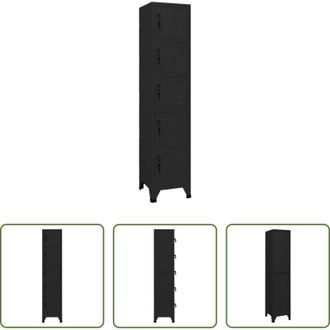 vidaXL vidaXL Armadietto nero - Armadietto con Serratura Nero 38x40x180 cm in Acciaio
