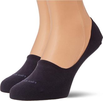 Calvin Klein mens Cotton Mens No Show Socks 2 pack Footie, Navy, 39/42