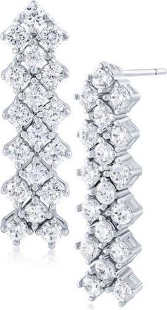 Kenneth Jay Lane Cubic Zirconia Chevron Linear Drop Earrings in Silver at Nordstrom Rack