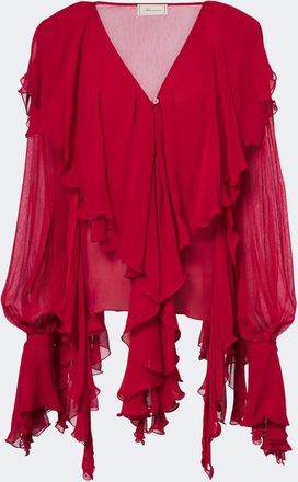 Blumarine Blusa in cr&ecirc;pe con volant