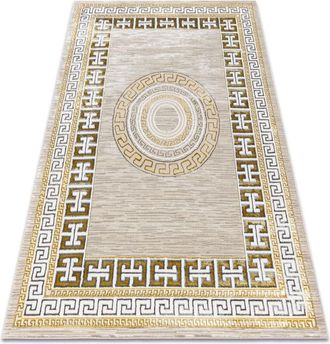 RugsX Bliss Z205az127 Alfombra Crema / Dorado - Marco, Griego, Moderna, Estructural Beige 200x290 Cm
