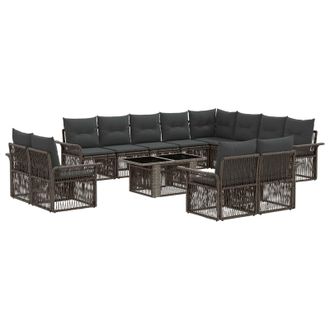 vidaXL Conjunto De Sof&aacute;s De Jard&iacute;n 13 Uds. Gris Y Gris Oscuro Vidaxl