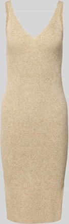 Only Eng anliegendes Strickkleid mit Leinen-Anteil Modell LINA in Beige, Gr&ouml;&szlig;e L