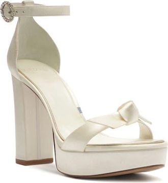Alexandre Birman Clarita Ankle Strap Platform Sandal in Bianco at Nordstrom, Size 10