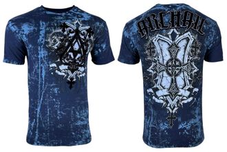 Xtreme Couture Archaic by Affliction Mens T-Shirt Helix Y2K, Blue, Large