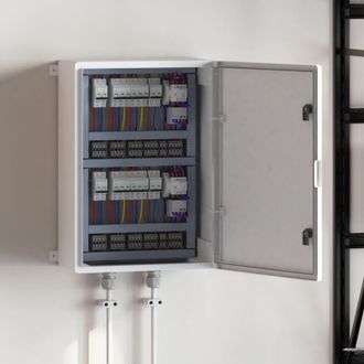 vidaXL Armadietto di Controllo Grigio 50 x 24.5 x 70 cm Plastica - Vidaxl