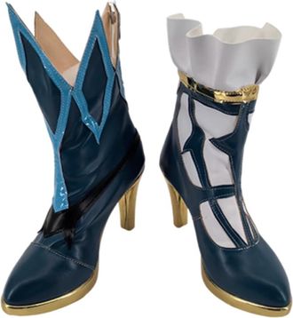 Generic Womens Anime Cosplay shoes for Cerydra High Heel Stage Performance Shoes Halloween Comic Con (Blue,10.5)