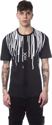 Nicol&ograve; Tonetto Mens Drip Paint Tshirt Black White Cotton - Size Medium