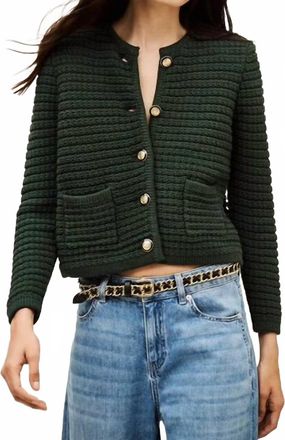BA&SH Gilet Gaspard Cardigan In Forest