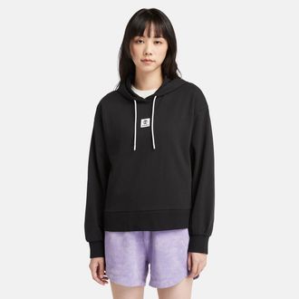 Timberland Kapuzensweatshirt TIMBERLAND STACK LOGO Loop Back Hoodie, Damen, Gr. XXL, schwarz, Obermaterial: 80% Baumwolle, 20% Polyester. Futter: 100% Baumwolle,
