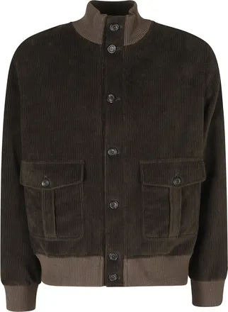 Circolo 1901 Mud Velvet High Neck Ribbed Trim Cotton-Blend Jacket
