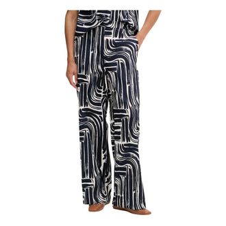 Joseph Ribkoff Pantaloni a gamba larga con stampa astratta - - Trousers - Donna - Blu - XS