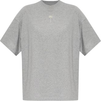 Palm Angels Logo T-shirt - Dames - T-shirts - Grijs - M - Katoen - Tops