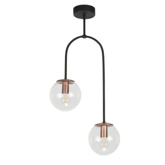 OEM L&aacute;mpara De Techo Colgante Negra Con Pantalla De Bola De Cristal Astor 13-877