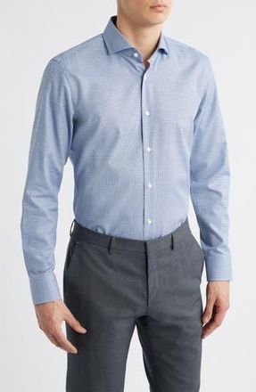 BOSS Hank Slim Fit Easy Iron Dress Shirt in Dark Blue at Nordstrom Rack, Size 14.5 - R