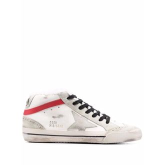 Golden Goose Sneakers, female, Multicolor, Size: 9 US Distressed leather Mid-Star sneakers