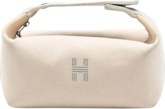 Herm&egrave;s Pre-owned Mini Bags, female, Beige, Size: ONE SIZE Pre-owned Canvas Pouch