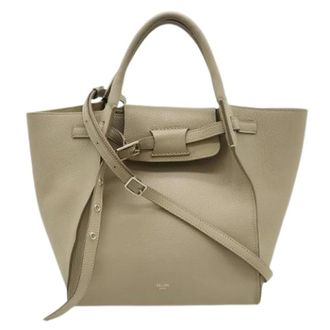 Celine Pre-owned Handbags, female, Beige, Size: ONE SIZE Pre-owned Big Bag Small Leather 2way Bag