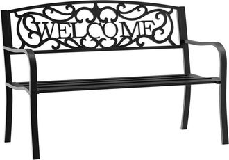 OUTSUNNY Garden Bench Double Seat Park Steel Chair Garden Outdoor Metal Patio