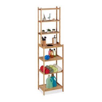 Relaxdays Estanter&iacute;a De Ba&ntilde;o, Bamb&uacute;, 180 X 44 X 33 Cm, 7 Estantes, Mueble De Pie, Mueble Cocina, Ba&ntilde;o Y Pasillo, Natural - Relaxdays