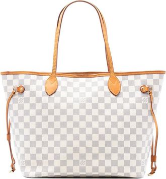 Louis Vuitton Borsa tote Neverfull MM in tela Damier Azur 2013 - Bianco