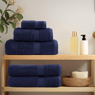 Berkfield Home Premium Shower Towels SOLUND 10pcs Navy Blue 70x140cm 600gsm