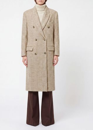 Isabel Marant Cappotto lungo doppiopetto in misto lana con rever