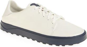 Olukai Wailea Waterproof Spikeless Golf Shoe in Bright White /Mood Indigo at Nordstrom, Size 8.5