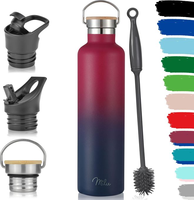 STACEGEELE Edelstahl Trinkflasche 1180ml - Isolierte Thermosflasche Mit 2 Verschlüssen (40oz)