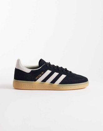 adidas Originals Handball Spezial - Sneakers nere con tre strisce effetto coccodrillo-Nero