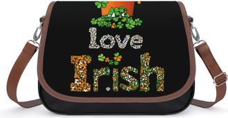Generic Irish Shamrocks Small Womens Crossbody Bags Shoulder Handbag with Adjustable Strap for Travel