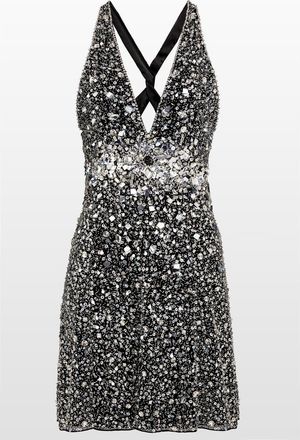 Jenny Packham Pretty Thing Mini Dress in Liquorice at Nordstrom, Size 12 Uk