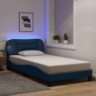 vidaXL Vidaxl - Estructura De Con Led Sin Colch&oacute;n Tela Azul 100x200 Cm