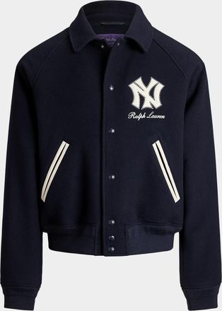 Ralph Lauren Purple Label Men & apos;s Yankees Wool Shearling-Lined Jacket