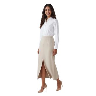 Emma & Gaia Dames, Rokken, Beige, Maat: 3XL