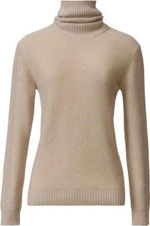 Fabiana Filippi Pullover met col - Dames - Truien - Beige - Maat: XS Kasjmier