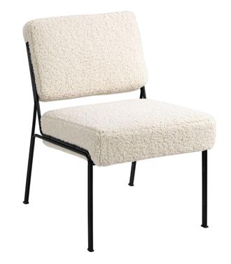 Nordlys Sill&oacute;n escandinavo 1 plaza en lana con patas de acero blanco