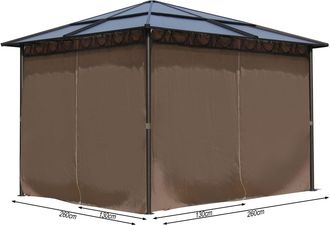 Quick-Star Quick-star - 4 Seitenteile F&uuml;r Hardtop Pavillon 3x3m Seitenwandset Sichtschutz Vorh&auml;nge