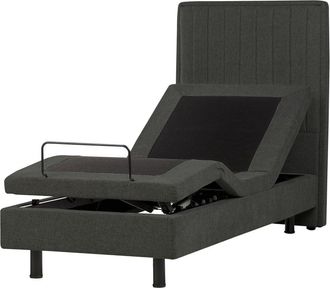 Beliani Cama individual de tejido gris 80x200
