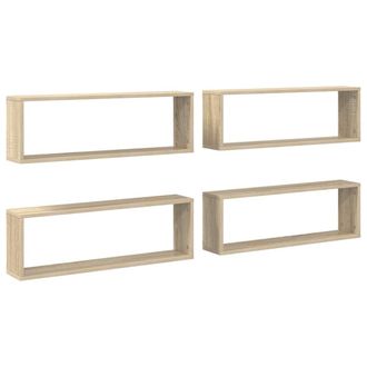 vidaXL Vidaxl - Estante Cubo Pared 4uds Contrachapado Roble Sonoma 80x15x26,5cm