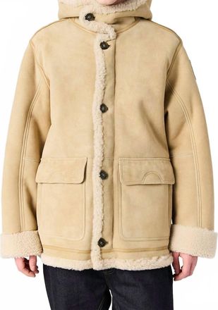 Parajumpers Kiefer Special Shearling Jacket In Desert Khaki