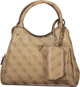 Guess Beige Polyurethane Womens Bag With Removable Strap And Womens Compartments