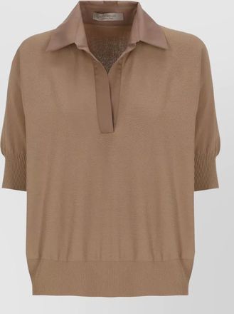 D.exterior short-sleeve v-neck polo top