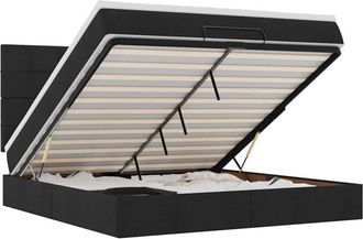 vidaXL Vidaxl - Estructura De Cama Otomana Con Colch&oacute;n Tela Negra 180x200cm