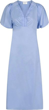 Neo Noir Midi Jurk - Dames - Casual kleedjes - Blauw - XS - Kleedjes
