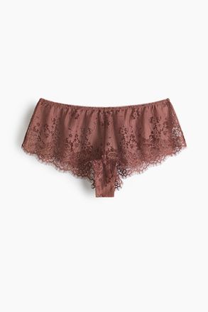 H&M Spitzenslip Shortie - Dunkles Mattrosa