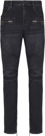 Balmain Biker jeans in black vintage denim at Nordstrom, Size 30